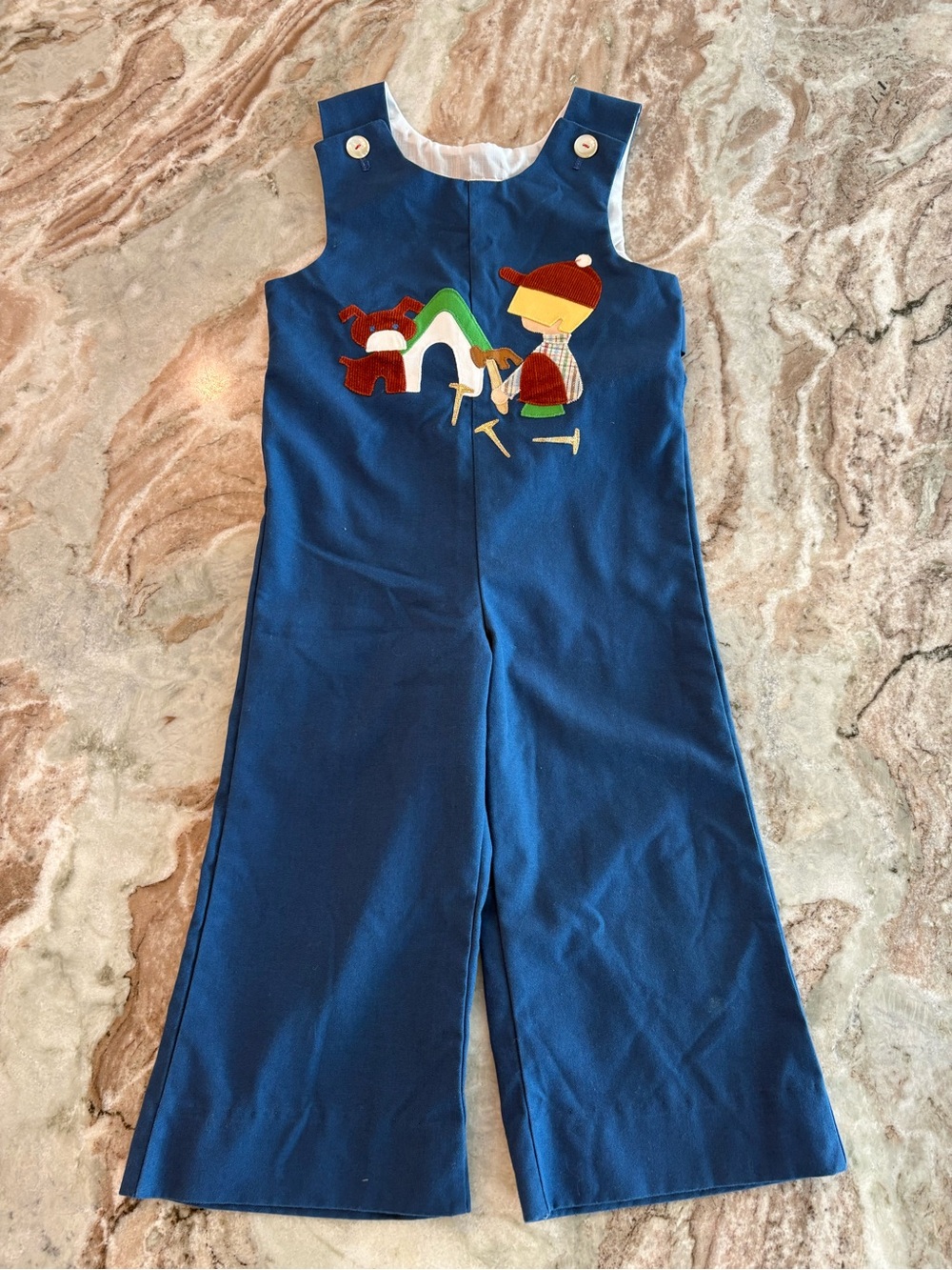 Vintage Kids Jumper Jumpsuit Pants Overalls Dog Chocolate Soup Retro Size 4